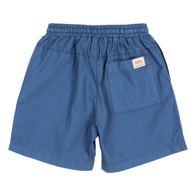 Bermudas de popelina de algodón orgánico | Azul Marino