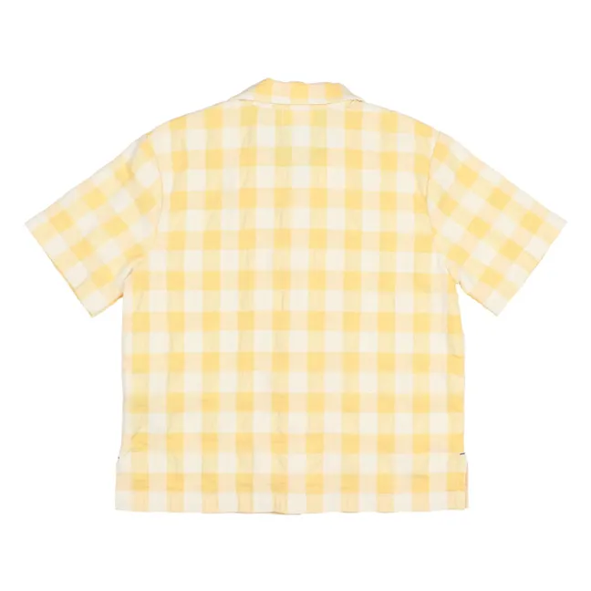 Camisa de algodón orgánico Gingham Seersucker | Amarillo