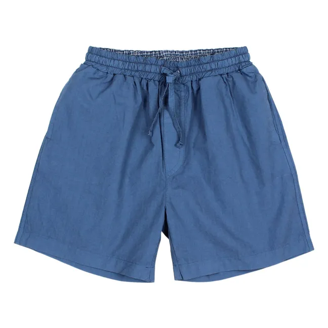 Bermudas de popelina de algodón orgánico | Azul Marino