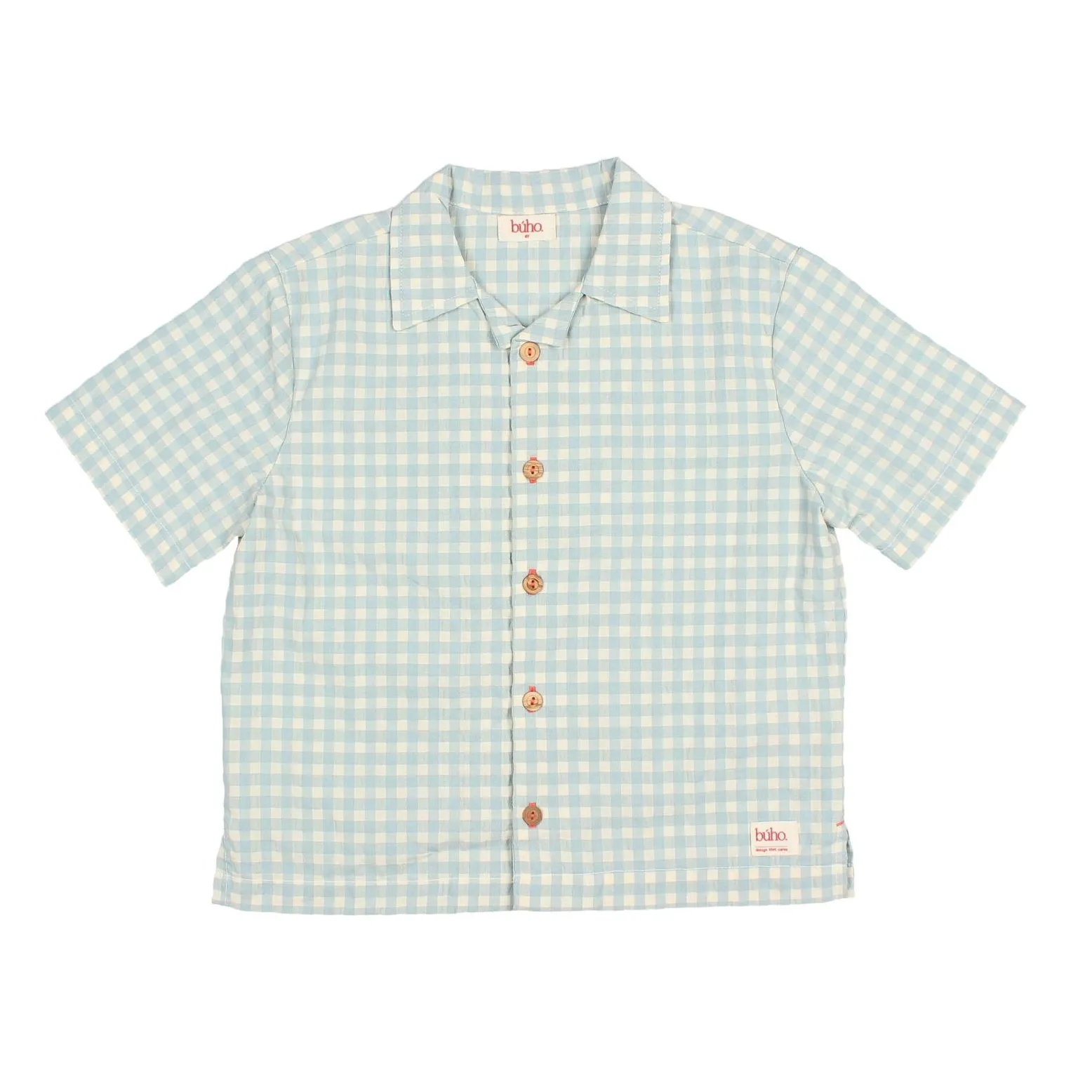Búho - Chemise manches courtes - Coton Seersucker - 3 ans - Aqua