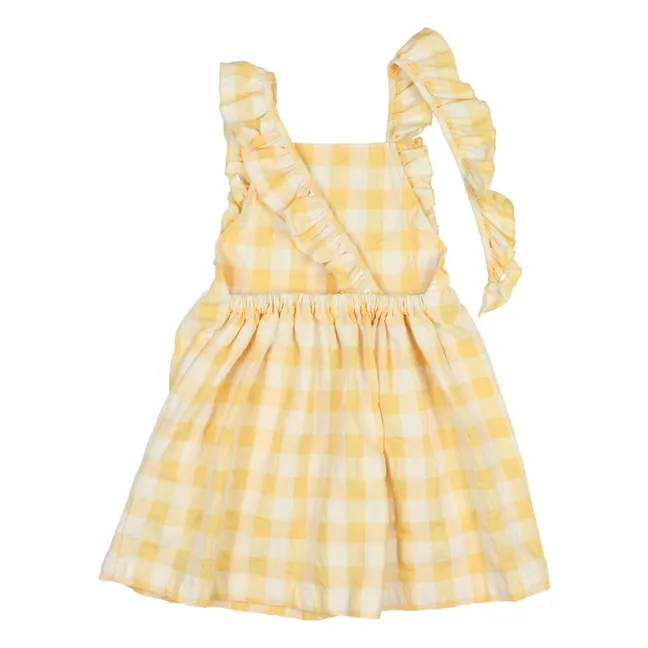 Robe Vichy Seersucker Coton Bio | Jaune
