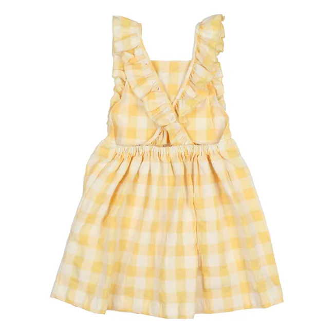 Robe Vichy Seersucker Coton Bio | Jaune