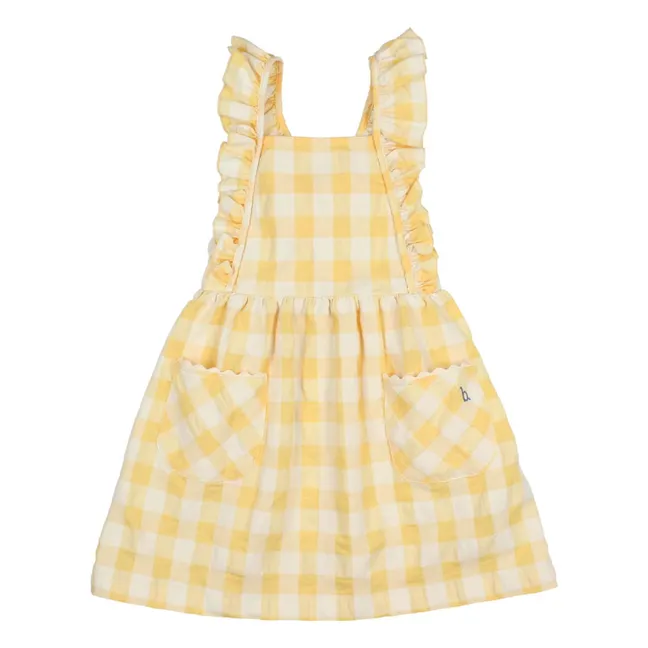 Robe Vichy Seersucker Coton Bio | Jaune