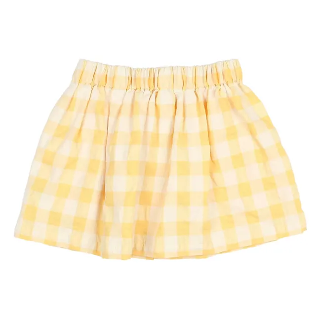 Gingham Seersucker skirt | Yellow