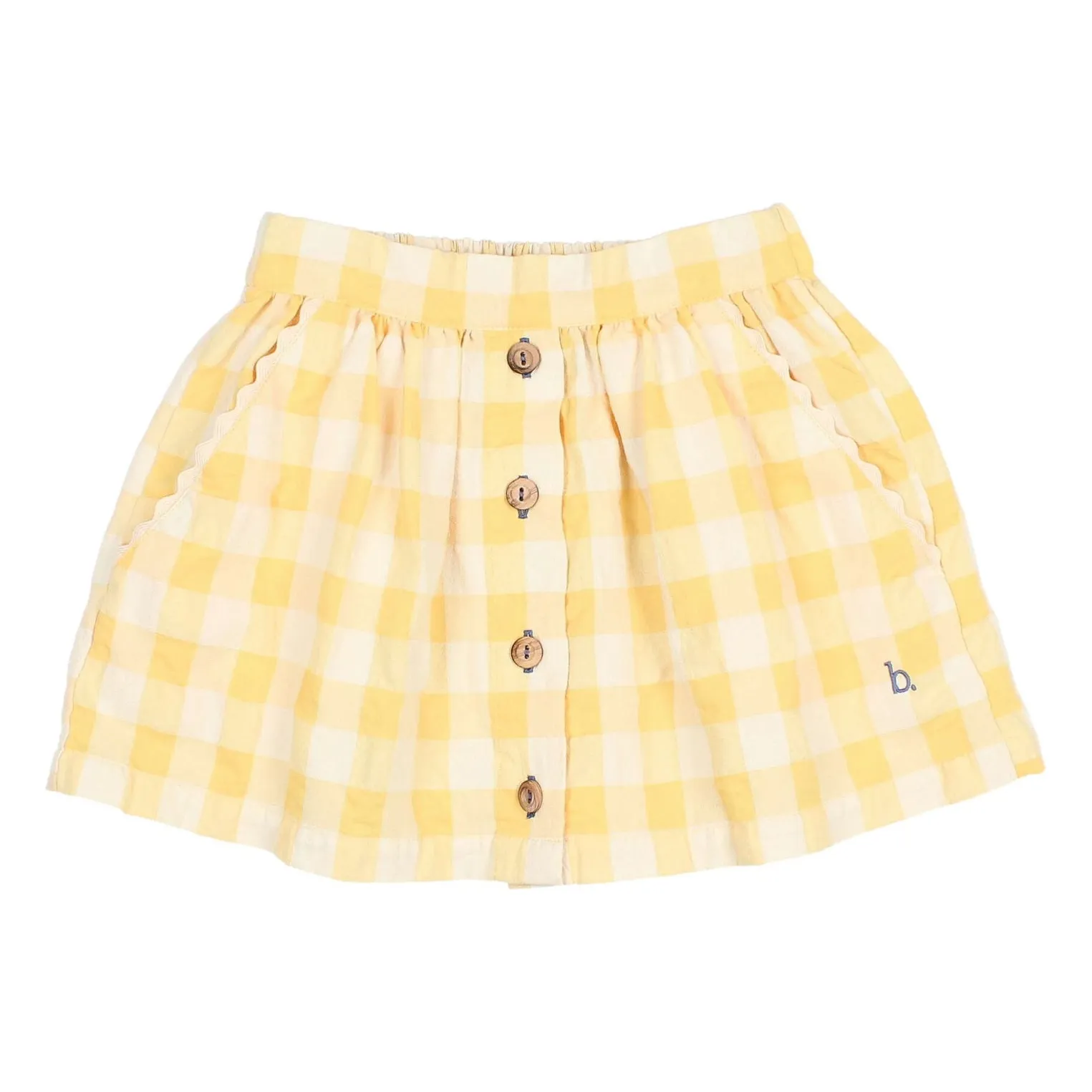 Búho Yellow Gingham Seersucker Skirt