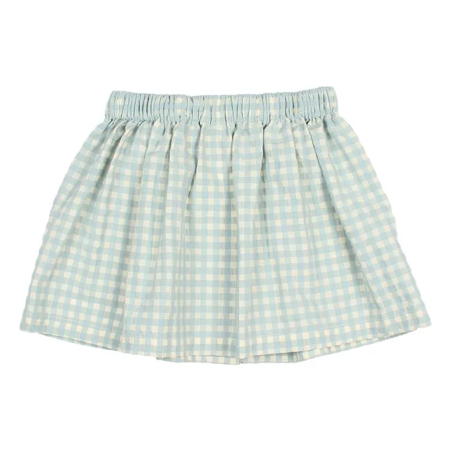 Gingham Seersucker skirt | Aqua