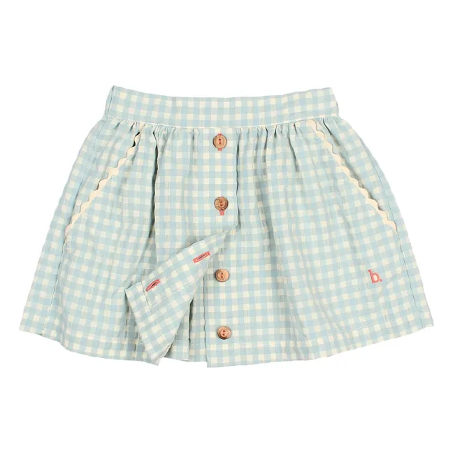 Gingham Seersucker skirt | Aqua