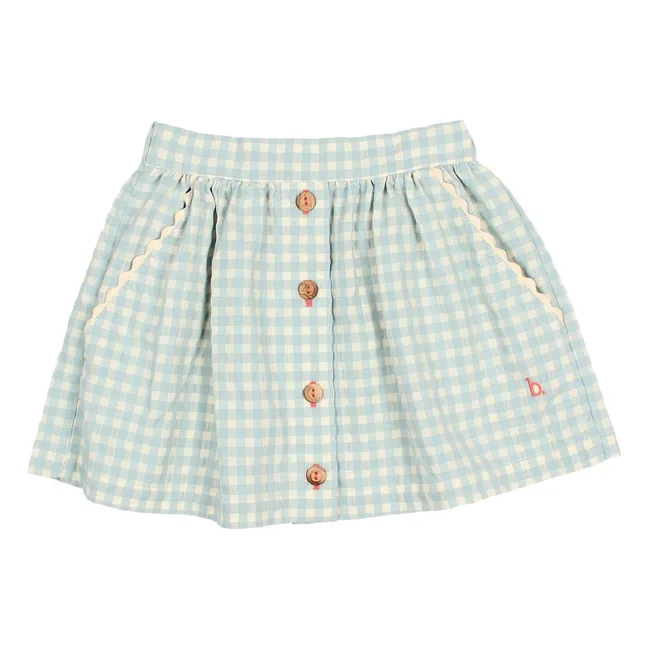 Gingham Seersucker skirt | Aqua
