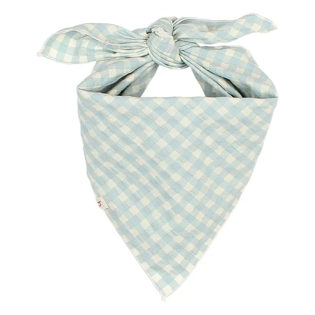 Gingham Seersucker Bandana | Aqua