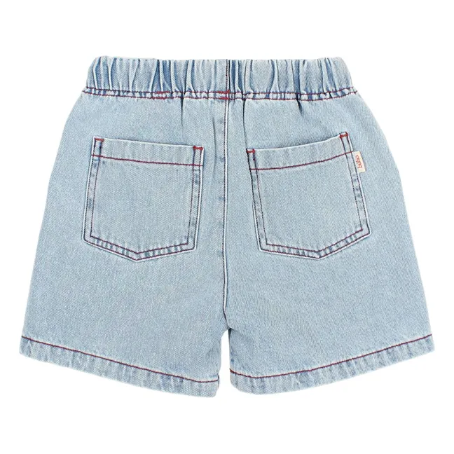 Washed Denim Bermuda Shorts | Light Blue