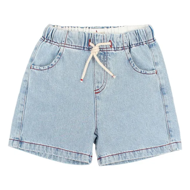 Washed Denim Bermuda Shorts | Light Blue