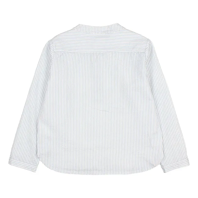 Kurta Rayée Seersucker | Bleu pâle