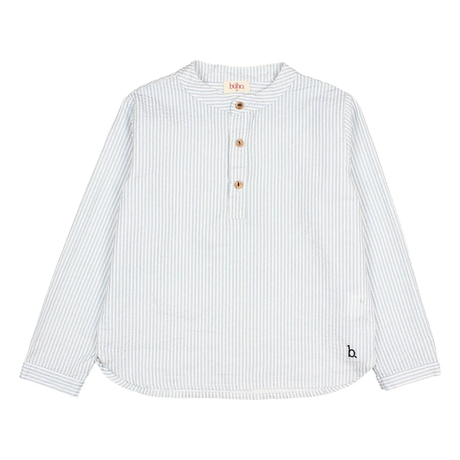 Búho Pale Blue Kurta Striped Seersucker