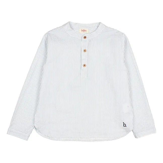 Kurta Striped Seersucker | Pale blue