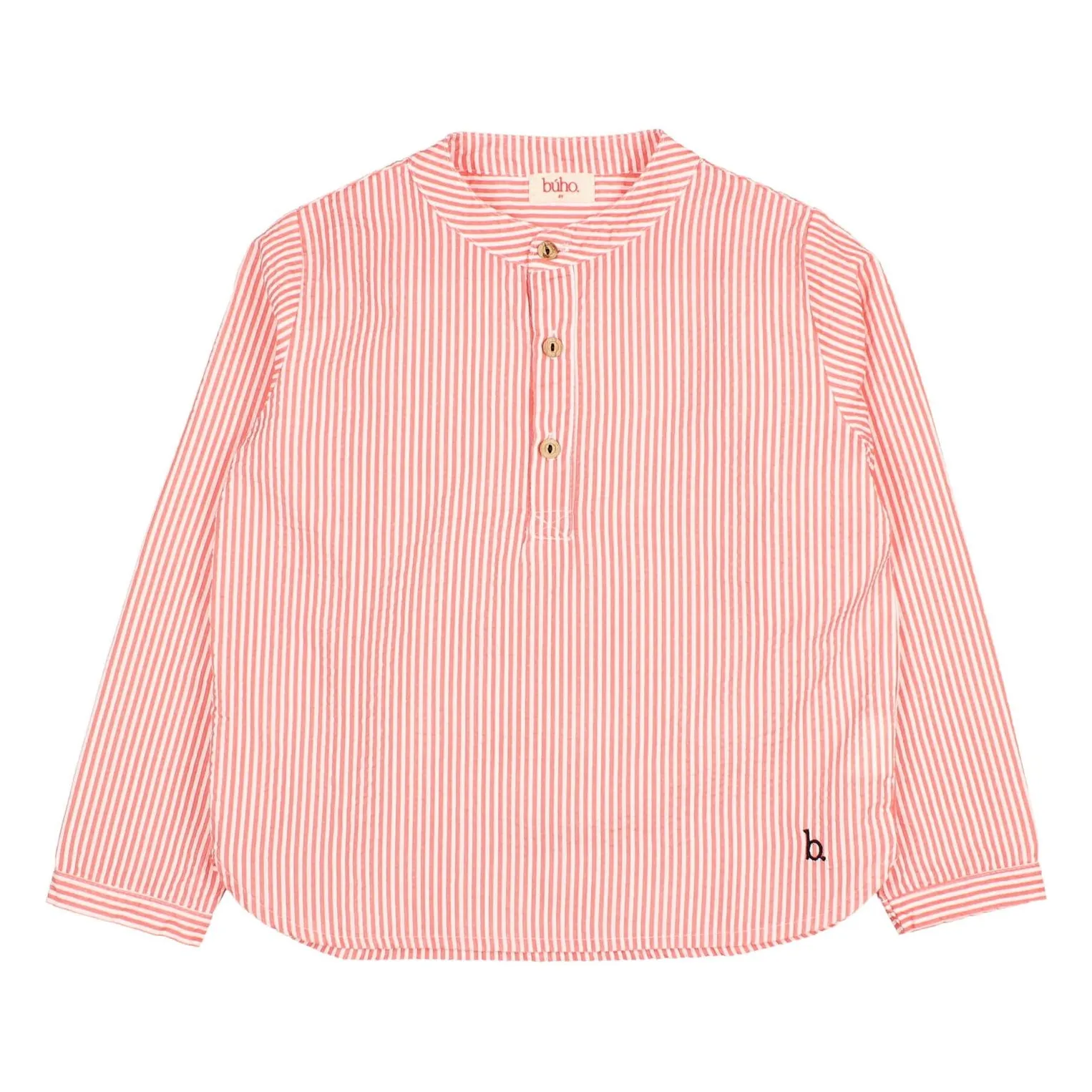 Búho Red Kurta Striped Seersucker