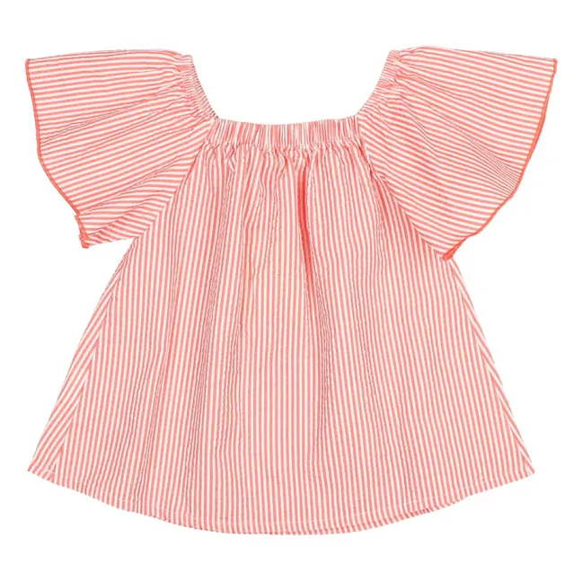 Blouse Rayée Seersucker | Rouge
