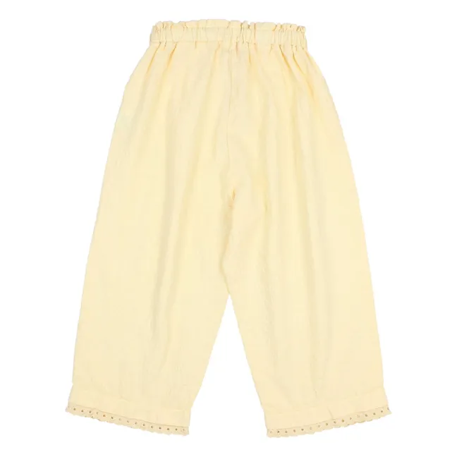Pantalon Dentelle Coton Bio | Jaune