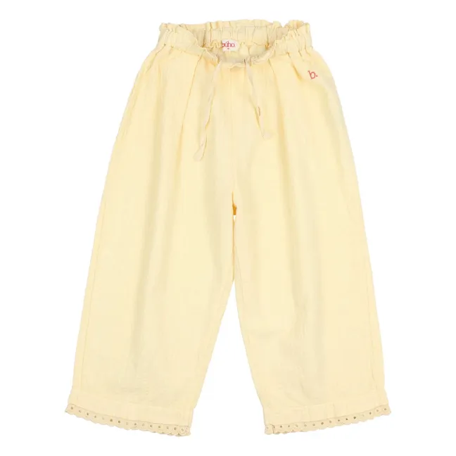 Pantalon Dentelle Coton Bio | Jaune