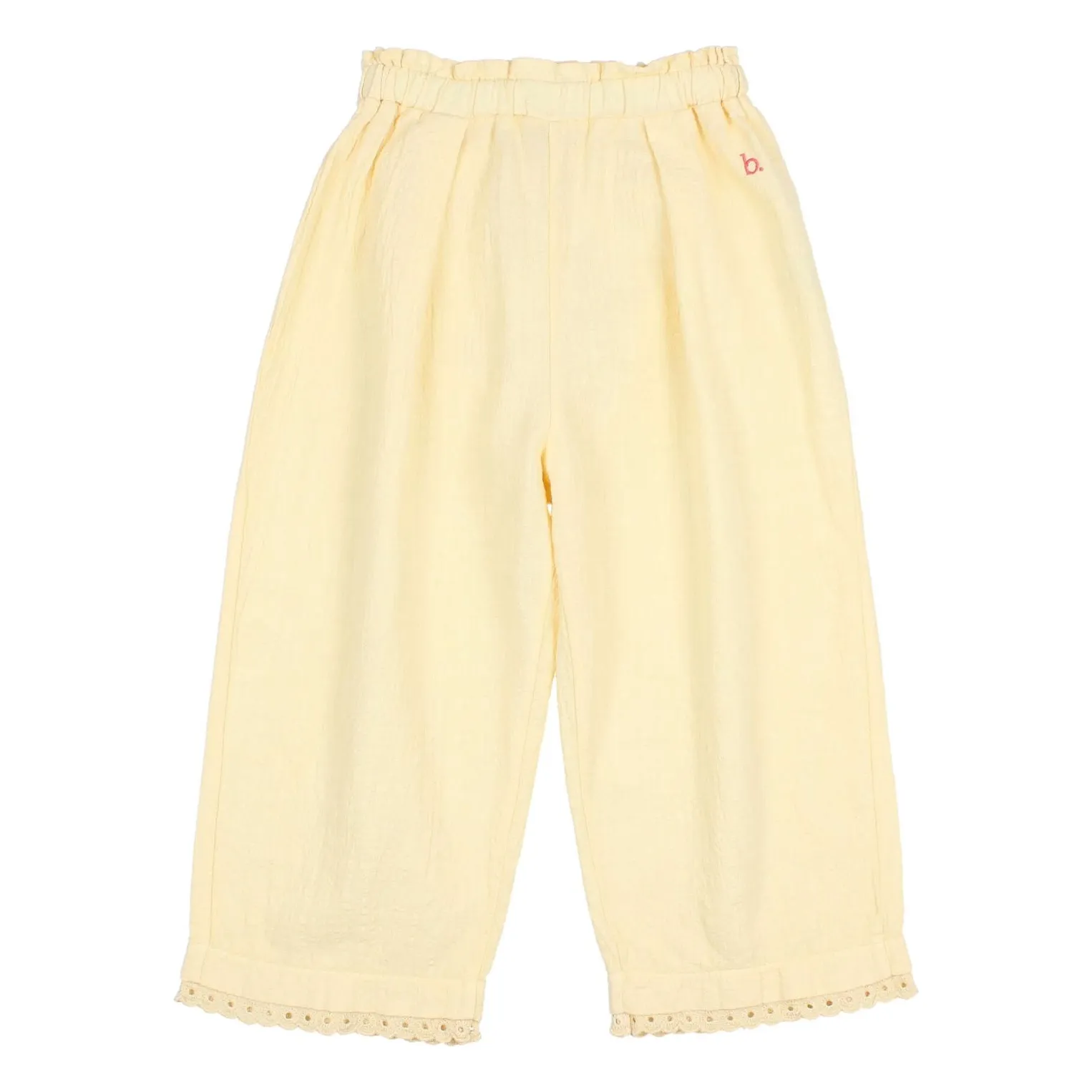 Búho Yellow Organic Cotton Lace Pants