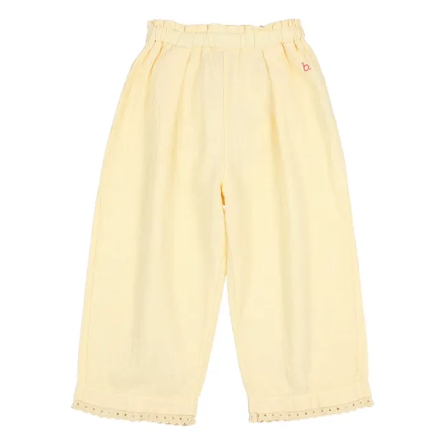 Pantalon Dentelle Coton Bio | Jaune