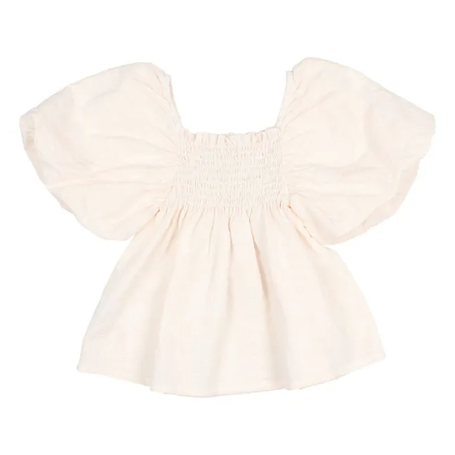 Blouse Manches Bouffantes Coton Bio | Rose pâle
