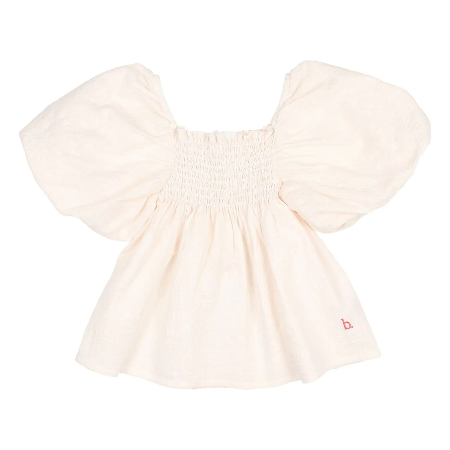Búho Pale Pink Blouse With Puffed Sleeves In Organic Cotton