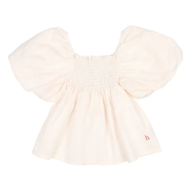 Blouse Manches Bouffantes Coton Bio | Rose pâle