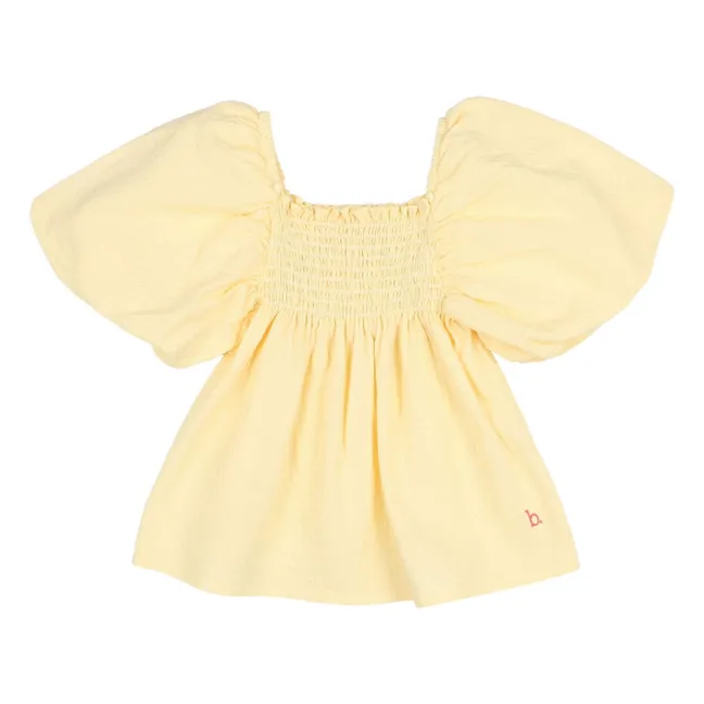 Blouse Manches Bouffantes Coton Bio | Jaune