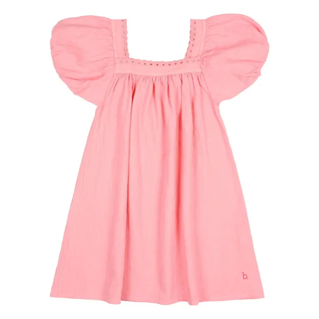 Robe Feston Coton Bio | Rose bonbon