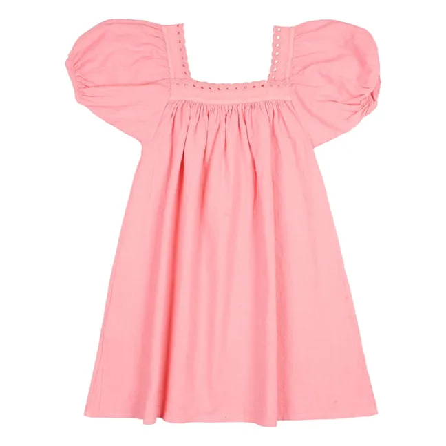 Robe Feston Coton Bio | Rose bonbon