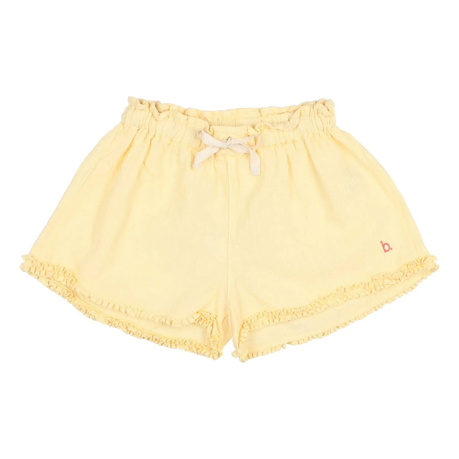Búho Yellow Organic Cotton Ruffled Shorts