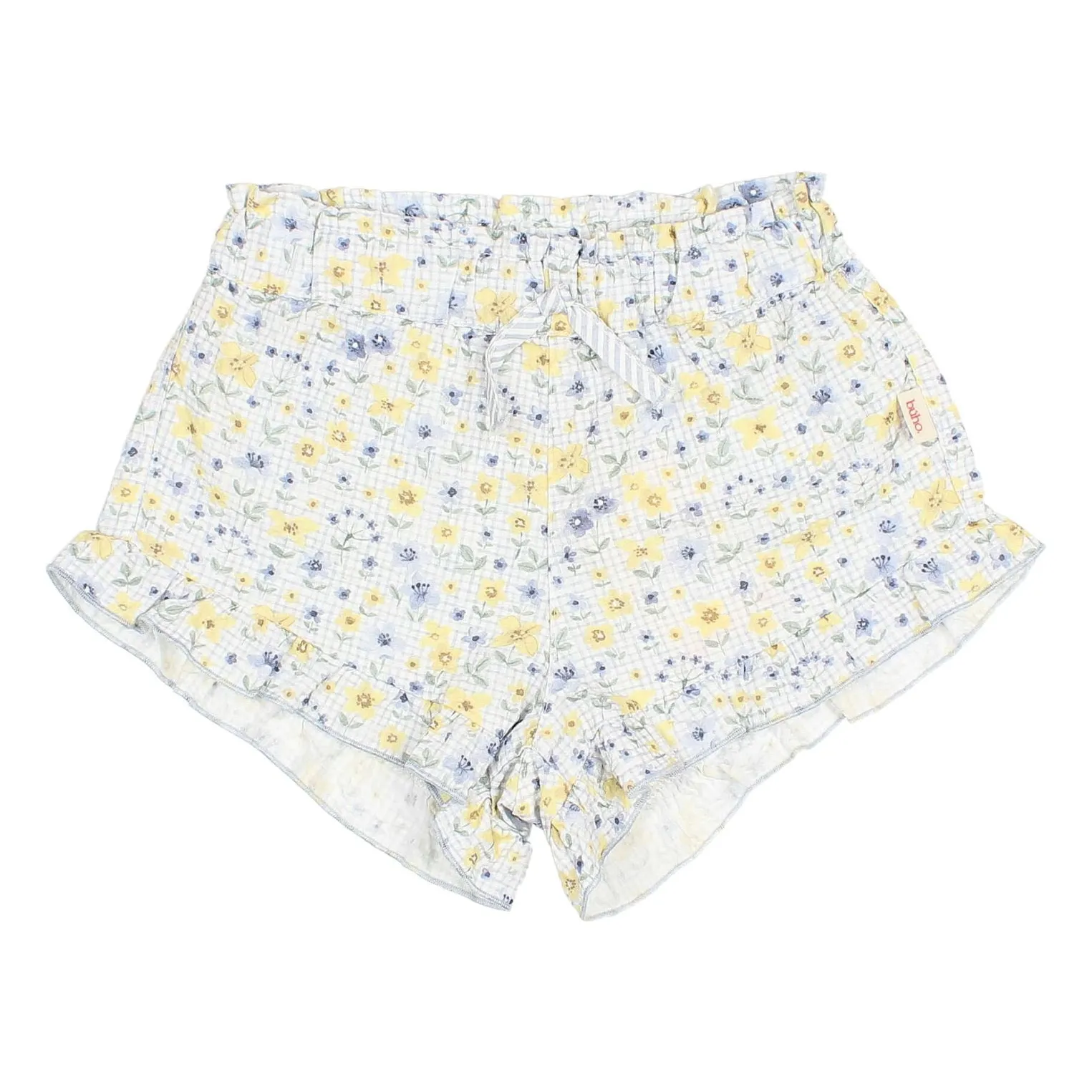 Búho - Short Bébé Fille - Coton Seersucker - Bleu Pâle - 3 Ans
