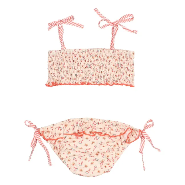 Seersucker Floral Swimsuit | Peach