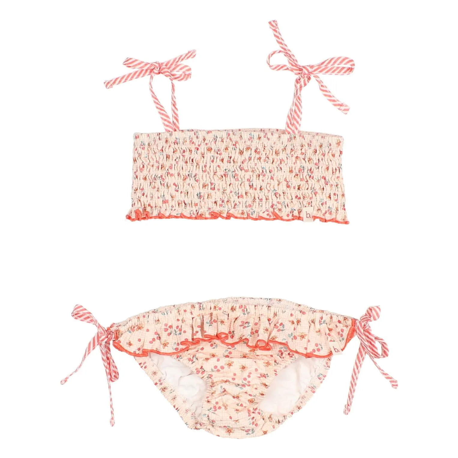 Búho Peach Seersucker Floral Swimsuit