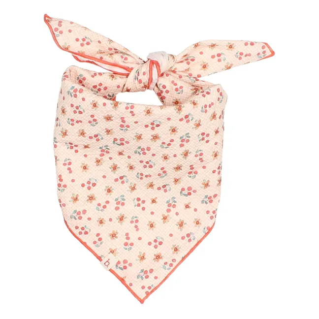 Seersucker Flowered Bandana | Peach