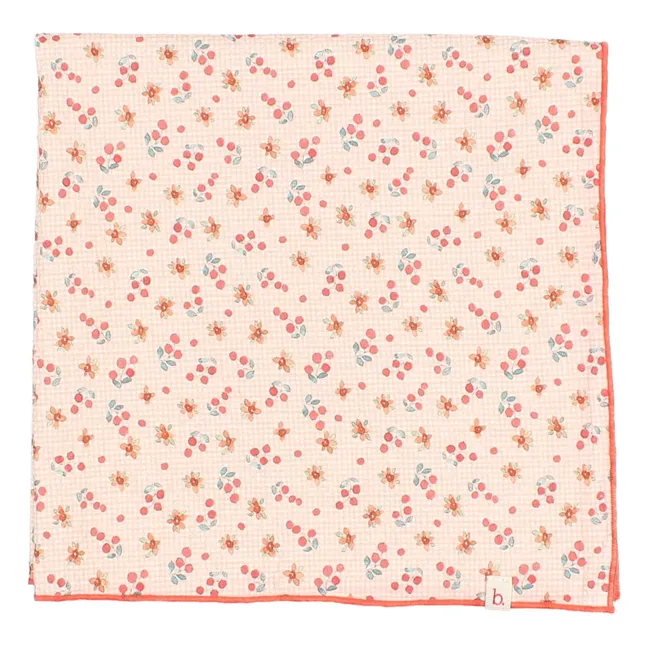 Seersucker Flowered Bandana | Peach