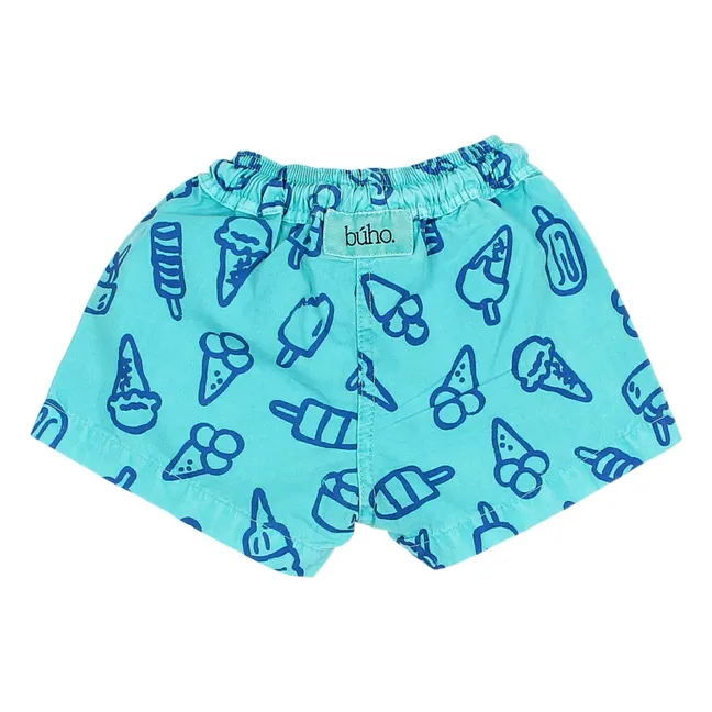 Short de Bain Glaces Coton Bio Bébé | Bleu turquoise
