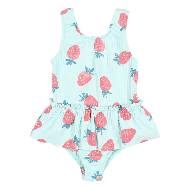 Baby Strawberry Rib Swimsuit | Aqua