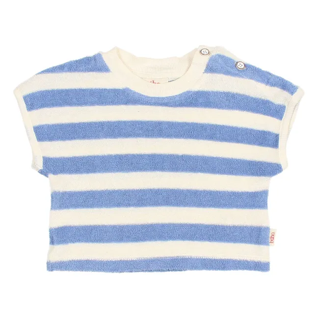 Camiseta de rayas de algodón ecológico | Azul Cielo