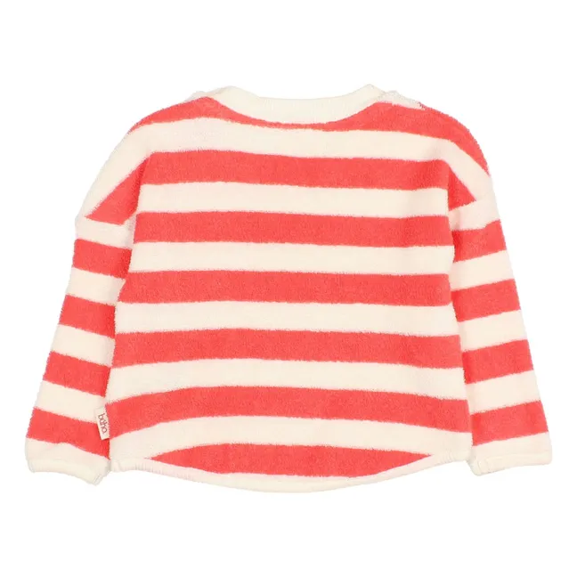 Striped organic cotton baby sweatshirt | Red