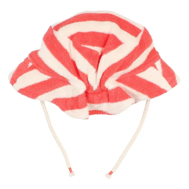 Chapeau Rayé Eponge Coton Bio | Rouge