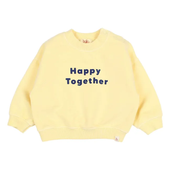 Sweat Happy Together Molleton Coton Bio | Jaune