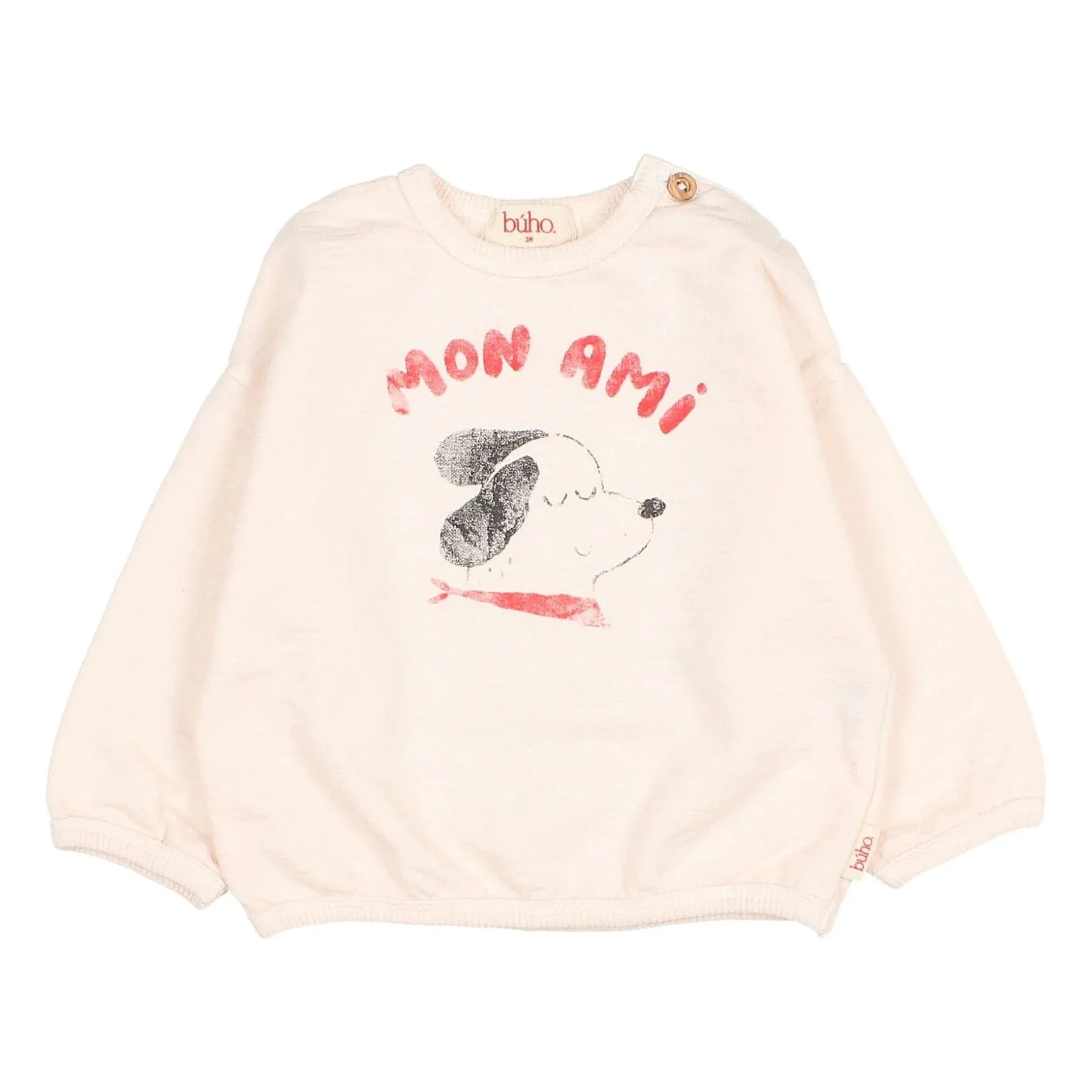 Búho - Sweat Bébé Garçon - Coton Biologique - Rose Pâle - 9 mois