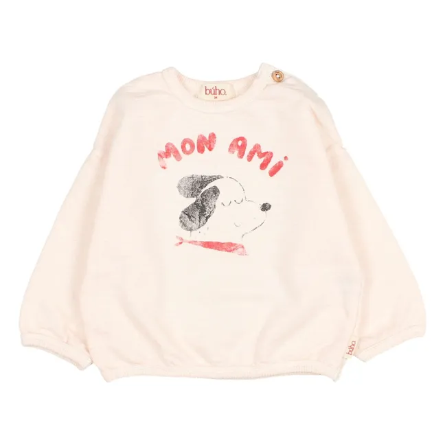 Sweat Mon Ami Molleton Coton Bio | Rose Litchi