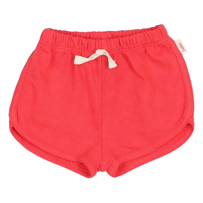 Pantalón corto para bebé de forro polar de algodón ecológico | Rojo