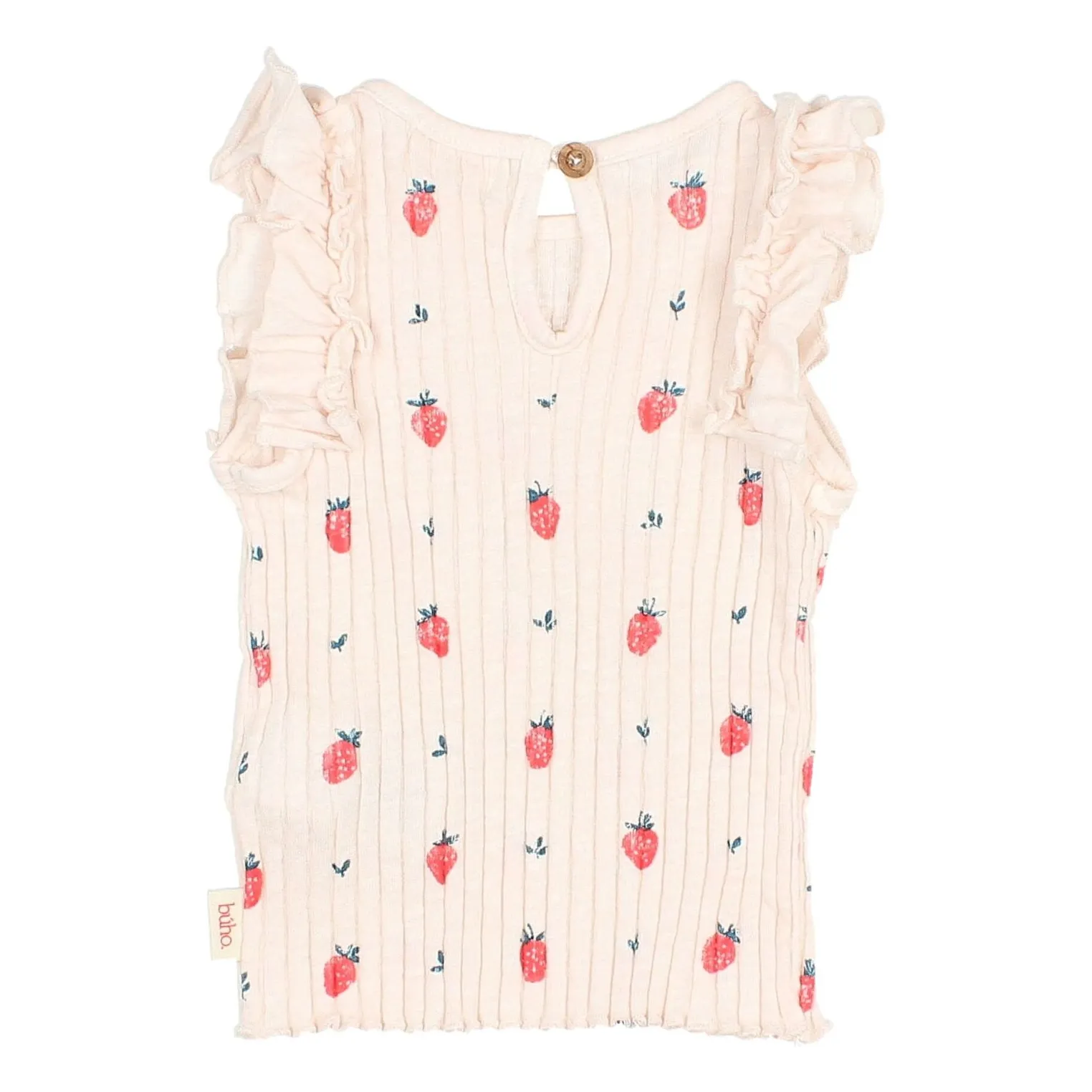 Top Côtelé Fraises Coton Bio | Rose Litchi- Image produit n°1