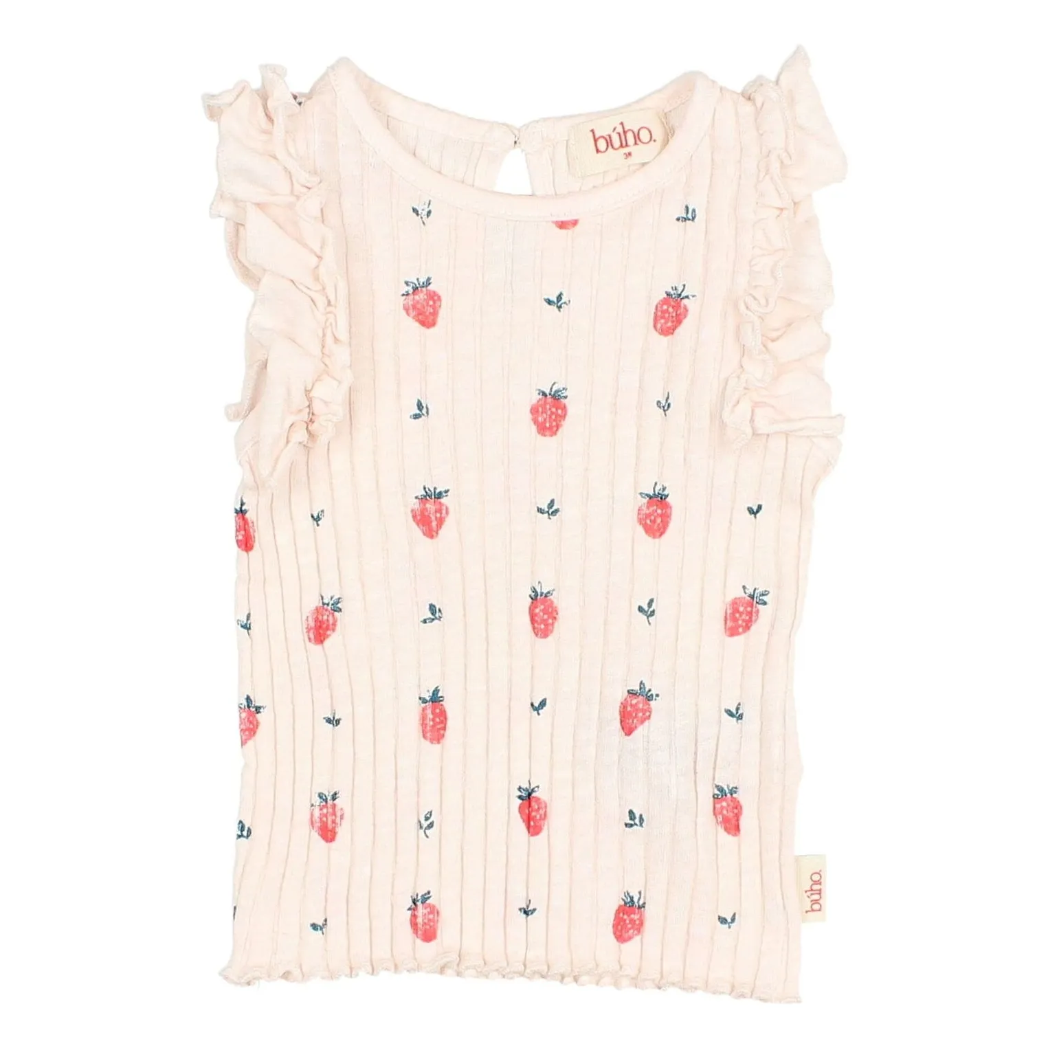 Top Côtelé Fraises Coton Bio | Rose Litchi- Image produit n°0
