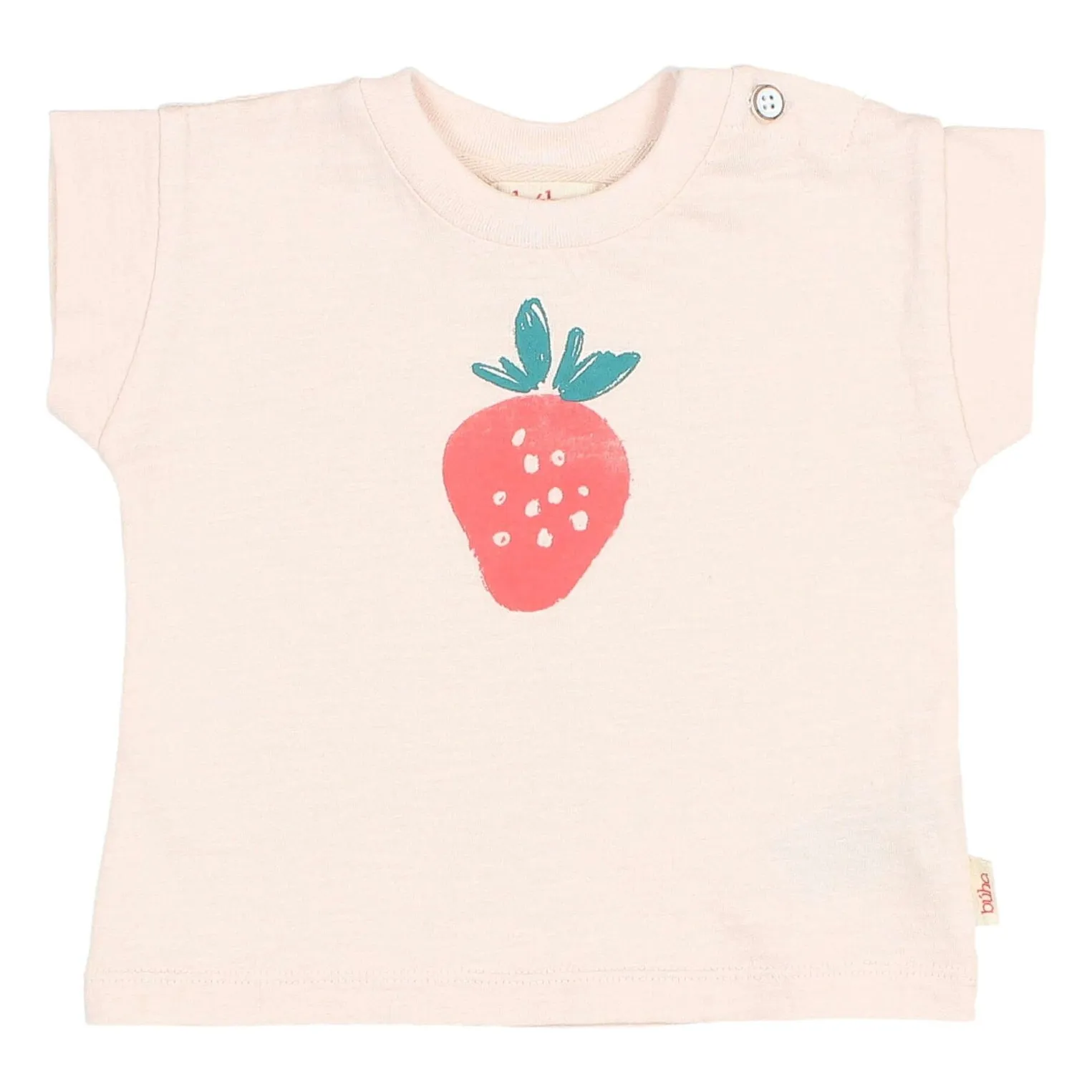 Búho Pale Pink Strawberry Organic Cotton Baby T-Shirt