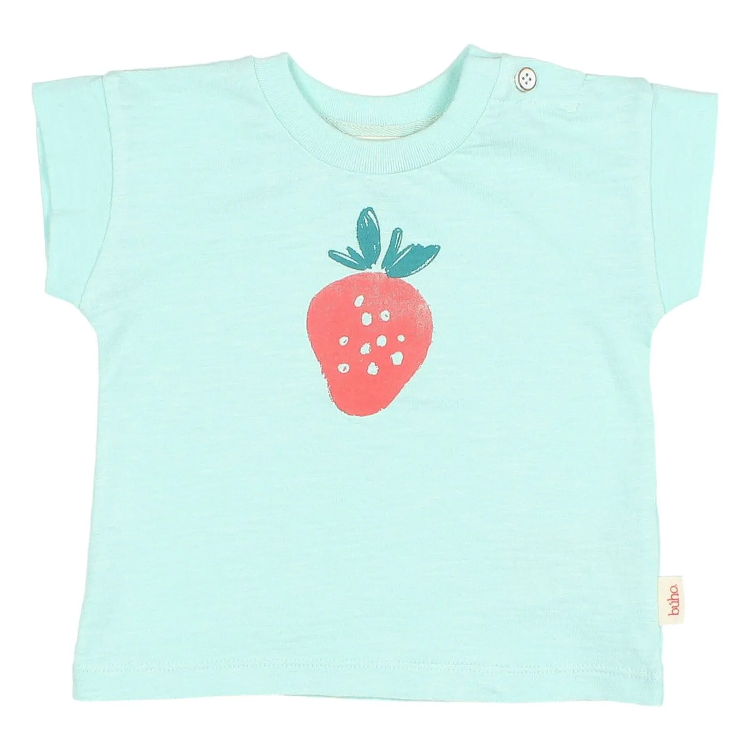 Búho Aqua Strawberry Organic Cotton Baby T-Shirt