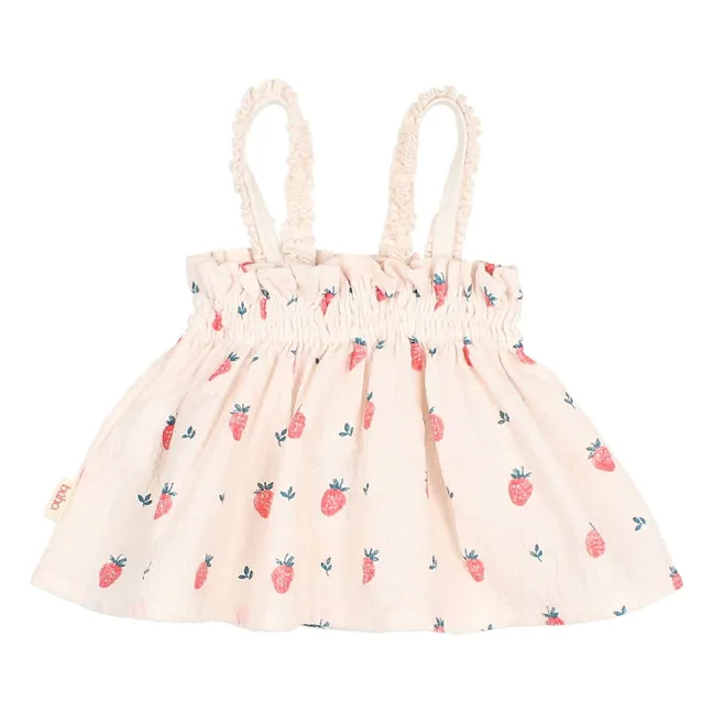 Organic Cotton Strawberry Top | Candy pink